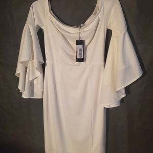 White Bell Sleeve Dress Small